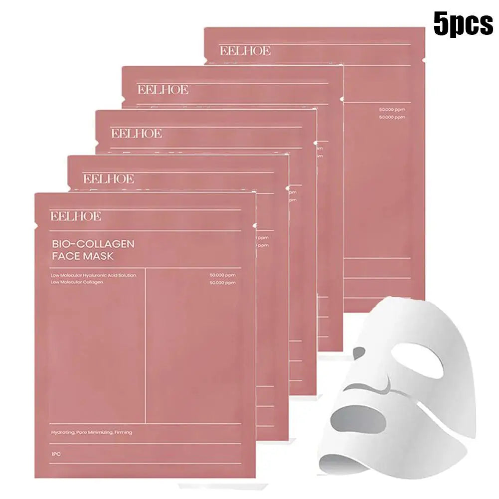 1/5/10Pcs Bio Collagen Face Mask Shrink Pores Deep Hydrating Overnight Mask Moisturizing Refreshing Brightening Face Skin Care